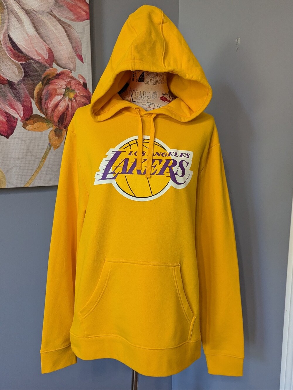 NBA Los Angeles Lakers Yellow Crewneck Hoodie with Logo